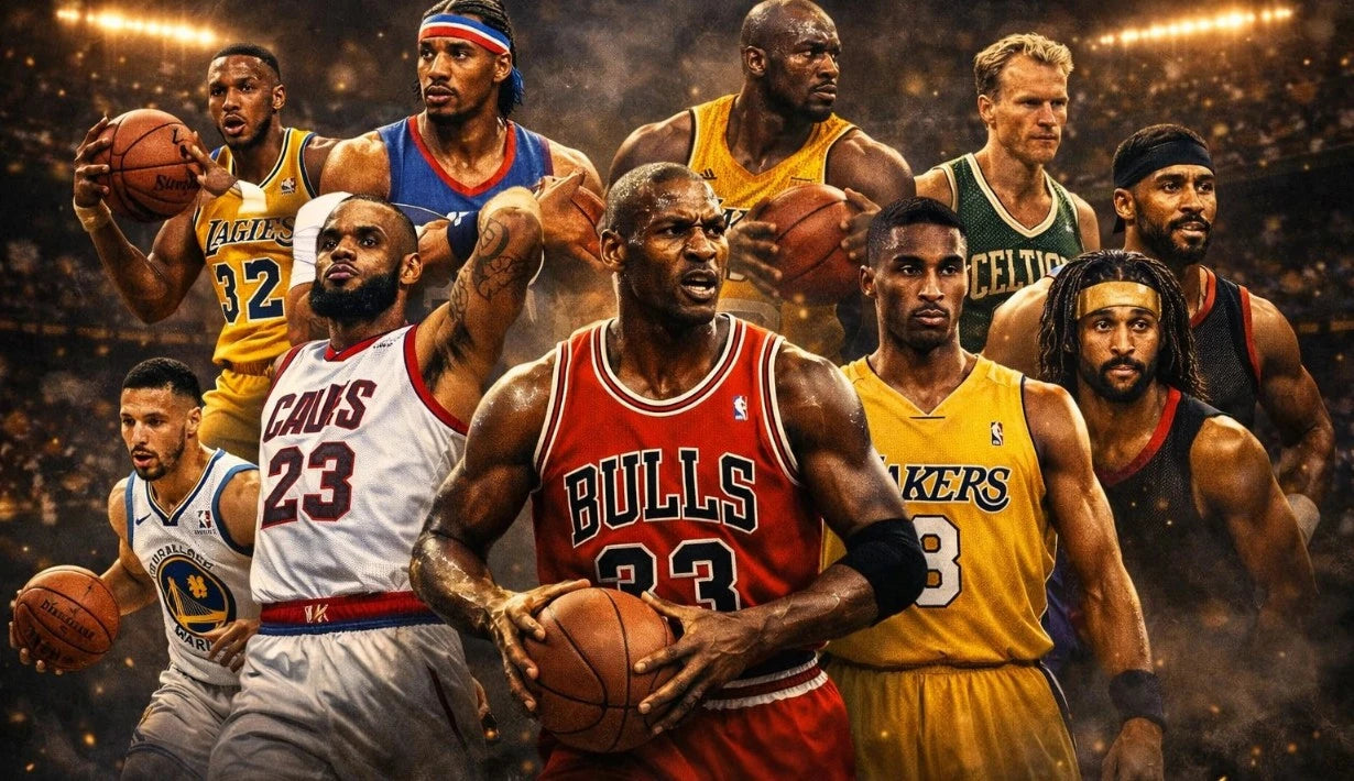 NBA basketbal memorabilia collectie met legendarische spelers